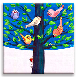 Birdy Tree | Joyful Birds Troop CANVAS Image