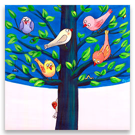 Birdy Tree | Joyful Birds POSTER Image