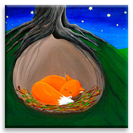 Little Fox | Peaceful Nursery CANVAS Image