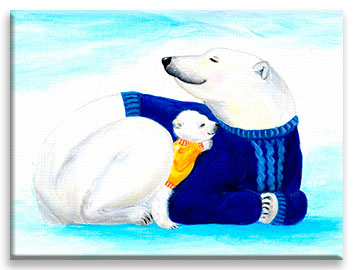 Polar Bears | Mom and Baby CANVAS Image