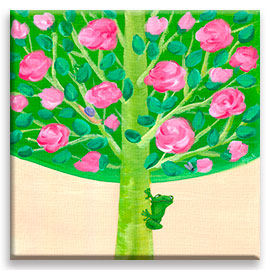 Rose Tree | Green Frog CANVAS Image