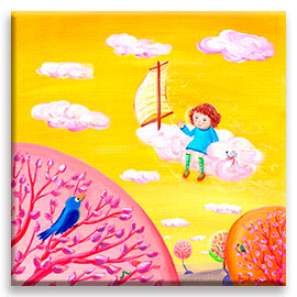 Sky Sailing | Little Girl CANVAS Image