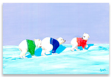 Snowy Trek | Little Polar Bears POSTER Image