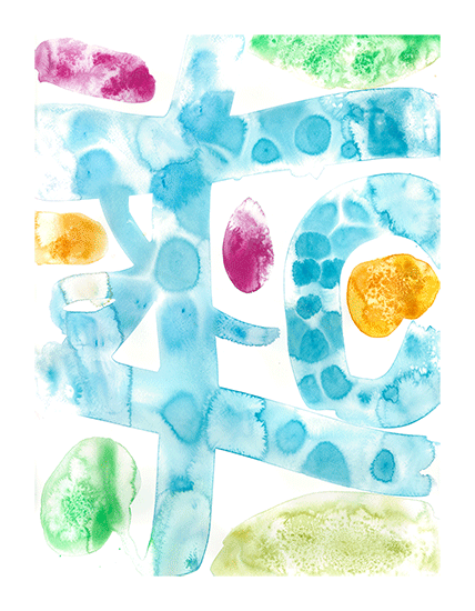 Modern, abstract watercolor painting.