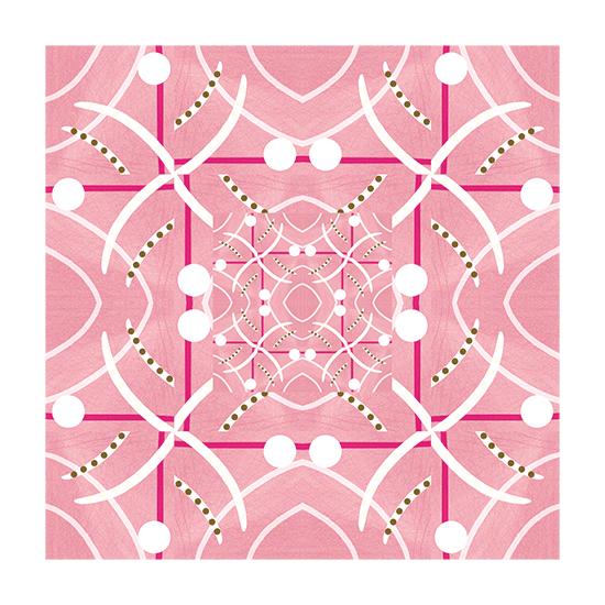 Geometrical art in pink and white.