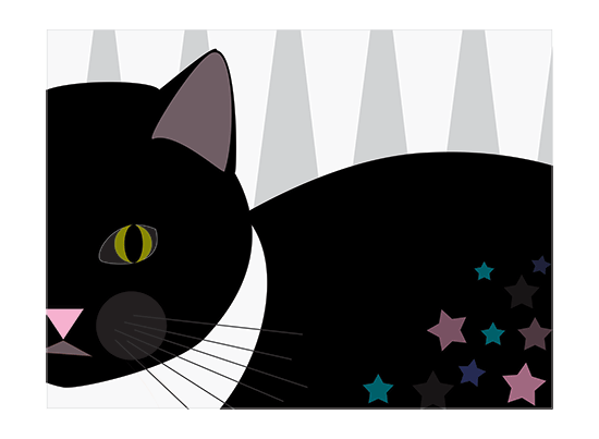 Stray Cat. Digital art in grey, black and white.